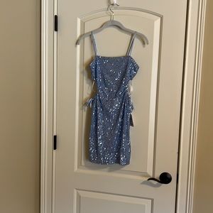 B Darlin Formal Mini-Dress Sequin Periwinkle, size 1/2